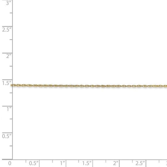 Children's 0.8mm, 10k Yellow Gold, Baby Rope Chain Necklace, 14 Inch - Picture 5 of 8